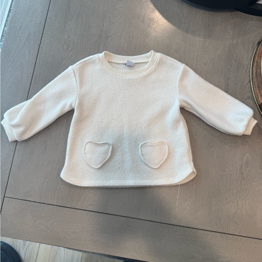 Old Navy Cream Kids Sweater with Heart Pockets